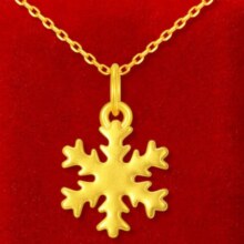 China Gold 中国黄金 足金999黄金项链足金吊坠-雪花吊坠