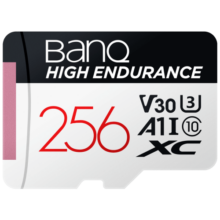 banq 256GB TF（MicroSD）存储卡 A1 U3 V30 4K 行车记录仪&安防监控专用内存卡 高度耐用