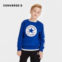 Converse 匡威童装男童春秋毛圈卫衣儿童圆领套头上衣打底衫 冲浪蓝(保暖加绒) 110 /52(4)