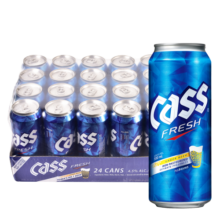 凯狮（CASS）啤酒500ml*24听箱装  4.5°清爽原味韩国原装进口啤酒 年货送礼