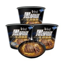 plus会员（换购）：康师傅 黑胡椒牛排味面112g*3桶 泡面桶装速食 方便食品