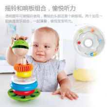 Hape青蛙花式圆环堆塔儿童叠叠圈层层乐玩具宝宝生日礼物 青蛙花式圆环堆塔 E0457