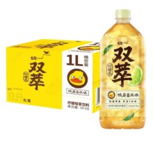统一 双萃柠檬茶饮料 1LX8瓶 清爽解腻鸭屎香风味