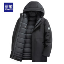 ROMON 罗蒙 可拆卸内胆羽绒服 男  黑色 175
