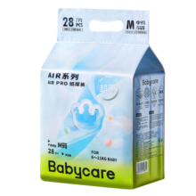 babycare纸尿裤air pro拉拉裤bbc尿不湿婴儿尿布超薄透气 纸尿裤【M】28片迷你装 6-11KG