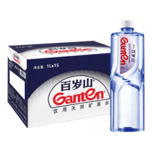 plus会员:景田 百岁山 饮用天然矿泉水1L*15瓶 整箱装 家庭健康饮用水