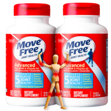 Move Free益节 氨糖软骨素 蓝瓶80*2 美国 维骨力  维生素D3 中老年