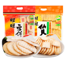 旺旺 雪饼仙贝520g大包装年货节送礼儿童休闲膨化大礼包米果解馋零食 雪饼1+仙贝（共约120包）520g2袋