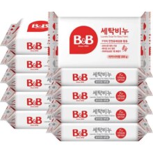 【自营】保宁米迪恩必恩贝宝宝洗衣洋槐香皂十联包装200G*10进口