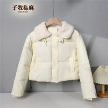 子牧棉麻 女士羽绒服外套 加厚保暖