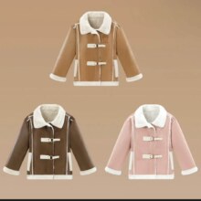 迪士尼 加绒保暖机车服儿童外套加厚皮衣