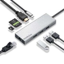 PLUS会员：ThinkPad 联想 8合1 Type-C扩展坞 USB-C转HDMI转接头 分线器 千兆网口