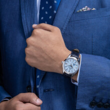 冠蓝狮（Grand Seiko）  信州雪系列gs机械SD信州蓝雪花面男表圣诞礼物手表男简约正装表 蓝雪花SBGA407G