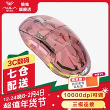 AULA 狼蛛 SC660透明无线蓝牙 type-C充电游戏办公电竞鼠标 凤仙粉