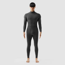 蕉内 轻热皮男女士保暖内衣套装秋衣秋裤秋冬高领 黑色-男士 L