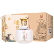 泸州老窖 饮河山 52度浓香型白酒 500ml*4瓶 整箱装（内赠礼袋）