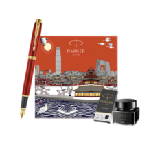派克（PARKER）钢笔新年神兽麒麟礼盒IM高端签字笔墨水套装商务送礼男士生日礼物文具套装 定制刻字 IM黑金夹墨水笔【神兽·麒麟礼盒】