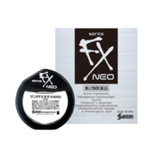 日本进口santen参天fx NEO银色装眼药水滴眼液含扑尔敏牛磺酸E-氨基己酸缓解眼疲劳止痒薄荷清爽12ml/瓶