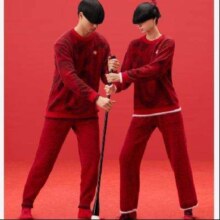 Bananain 蕉内 红色计划 朱敬一联名 520 男女士睡衣 半边绒长袖裤家居服