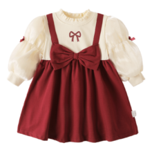 JELLYBABY 假两件女童裙子拜年服