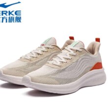 plus会员：鸿星尔克 男鞋轻便跑步鞋 减震跑鞋 橡芽白/荧光火橙