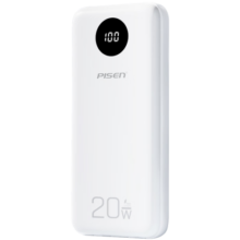 品胜 充电宝自带四线20W 22.5W超级快充10000mAh便携移动电源适用安卓苹果华为企业logo定制印制印字 【20W快充】圆屏-白色 10000毫安时丨可携登机