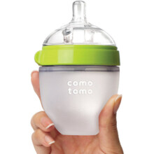 可么多么（como tomo）婴儿宽口硅胶奶瓶 新生儿防胀气奶瓶耐摔 自然质感150ml*2 绿色