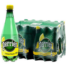 巴黎水 perrier 天然矿泉水青柠味330ml*24瓶