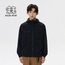 京东PLUS：KOLON SPORT 男女同款户外防泼水运动外套 LUJK4AT518-BK