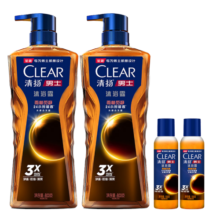 清扬（CLEAR）男士古龙香氛沐浴露雨林秘境木质香氛600g*2+100g*2