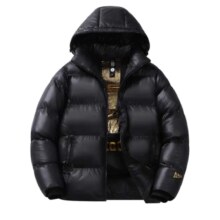 真维斯 Jeanswest 黑金棉服男冬季新款石墨烯棉衣外套 黑色 XL 2件