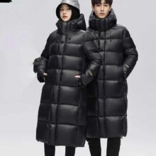 20点：雪中飞 黑曜石系列 男女情侣同款长款鹅绒羽绒服 黑色 多尺码可选