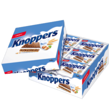 knoppers德国进口 优力享牛奶巧克力威化饼干600g 24片 办公室零食下午茶