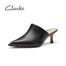 Clarks 其乐 女鞋秋季时尚优雅淑女尖头猫跟羊皮舒适单鞋女高跟拖鞋