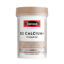 Swisse斯维诗 钙片K2柠檬酸钙 维生素D成人中老年人补钙温和不伤胃90片