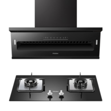 海尔（Haier）抽油烟机 顶侧双吸烟灶套装 24m³/min大吸力 挥手智控 配5.2kw大火力64%高热效灶C51+Q2BE6天