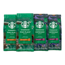 星巴克（Starbucks）烘焙咖啡豆 阿拉比卡 爆款4袋共800g可做44杯口味随机