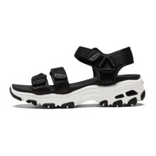 SKECHERS斯凯奇女子春夏复古厚底增高熊猫凉鞋时尚休闲魔术贴软底凉拖 31514/BLK 黑色 36
