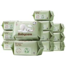 bc babycare小熊巾 一次性洗脸巾干湿两用洁面巾加厚婴儿绵柔巾面膜柔巾 80抽 12包 小熊巾