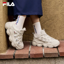 20点开始、plus会员：FILA 斐乐 豌豆运动鞋冬新款休闲鞋厚底老爹鞋 燕麦棕