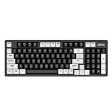 阿考斯 AKOS BC98 96键 2.4G蓝牙 双模无线机械键盘 黑白 AKOS轴 无光
