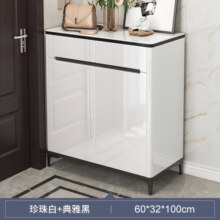 锦需现代简约鞋柜家用进门口鞋架入户门厅玄关新款轻奢阳台柜珍珠白 【两门两抽】60-32-100cm