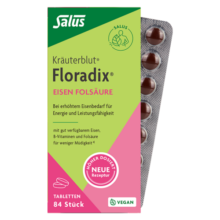 FLORADIX莎露斯铁元德国进口铁元绿铁片叶酸片84粒补气养血补铁补叶酸片剂