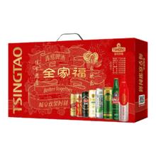 青岛啤酒 TSINGTAO 全家福 年货送礼 500ml*8听+355ml*2瓶 礼盒装