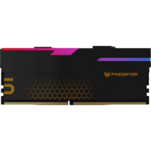 宏碁掠夺者（PREDATOR）64G(32G×2)套装 DDR5 6400频率 台式机内存条 Hermes冰刃系列 RGB灯条(C32) 石耀黑 AI电脑配件