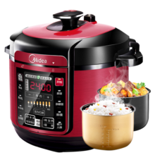 美的（Midea）智能电压力锅6L家用多功能 易清洁双胆 浓香收汁 七段调压 一键排气 60A5高压锅4-8人