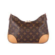 LOUIS VUITTON 路易威登 中古99新LV路易威登BOULOGNE手袋老花黄牛角包链条包棕色