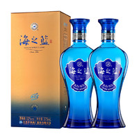 洋河 海之蓝52度375mL 2瓶装 绵柔浓香白酒 酒厂旗舰蓝色经典 52度 375mL