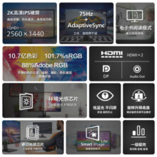 飞利浦（PHILIPS）31.5英寸 2K办公显示器 IPS PBP分屏 TUV低蓝光 智能双芯 升降旋转 电脑显示器 325B1LN 政府补贴