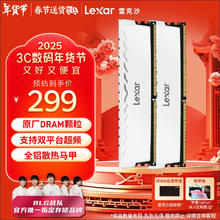 雷克沙 DDR4 3200 16GB*2 电竞马甲内存条 Thor雷神铠 皓月白